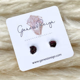 Red Garnet Minimalist Stud