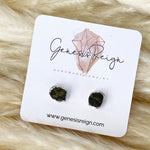 Green Garnet Minimalist Stud